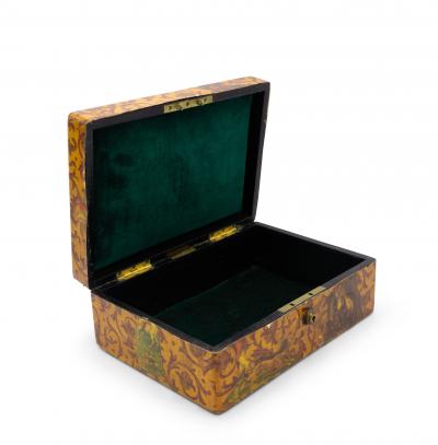  Halstaff and Hannaford English Victorian Decoupaged Horse Jewelry Box