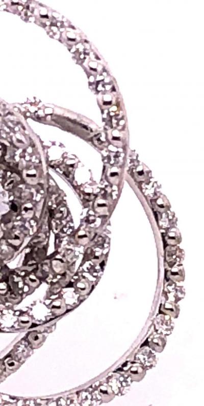  Hammerman Brothers 18 Karat White Gold Diamond Flower Swirl Stud Earrings by H2 at Hammerman