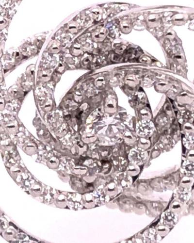  Hammerman Brothers 18 Karat White Gold Diamond Flower Swirl Stud Earrings by H2 at Hammerman