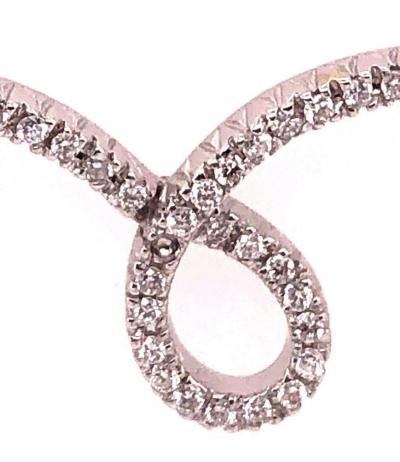  Hammerman Brothers 18 Karat White Gold and Diamond Swirl Necklace by H2 at Hammerman