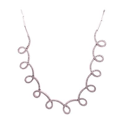  Hammerman Brothers 18 Karat White Gold and Diamond Swirl Necklace by H2 at Hammerman