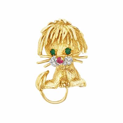  Hammerman Brothers Hammerman Brothers Whimsical Lion Brooch 18kt