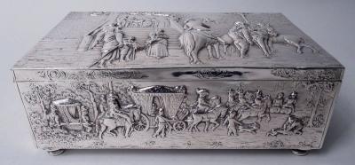  Hanau Antique German Hanau Baroque Silver Box