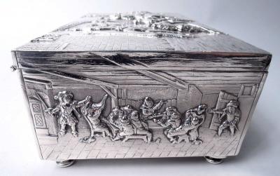  Hanau Antique German Hanau Baroque Silver Box