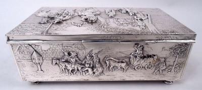  Hanau Antique German Hanau Baroque Silver Box
