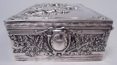 Hanau Antique German Hanau Neoclassical Silver Box