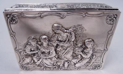  Hanau Antique German Hanau Neoclassical Silver Box