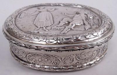  Hanau Antique German Hanau Rococo Silver Box