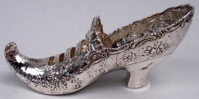  Hanau Antique German Hanau Rococo Silver Lady s Shoe Ornament