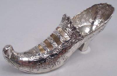  Hanau Antique German Hanau Rococo Silver Lady s Shoe Ornament