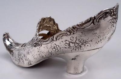  Hanau Antique German Hanau Rococo Silver Lady s Shoe Ornament