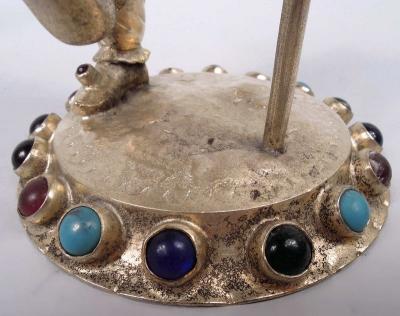  Hanau Antique German Hanau Silver Gilt Jeweled Musician Monkey Group