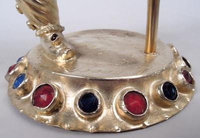  Hanau Antique German Hanau Silver Gilt Jeweled Musician Monkey Group