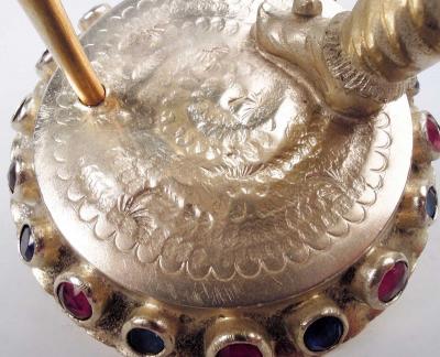  Hanau Antique German Hanau Silver Gilt Jeweled Musician Monkey Group