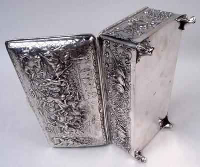  Hanau Large Antique German Renaissance Silver Keepsake Casket