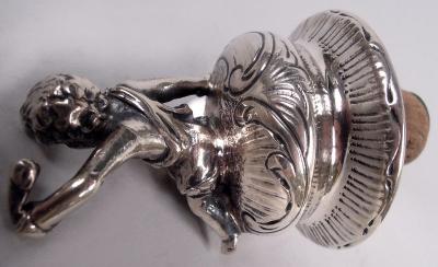  Hanau Pair of Antique German Hanau Rococo Silver Glass Decanters