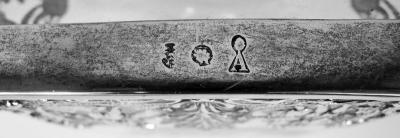  Hanau Pair of Antique German Hanau Rococo Silver Glass Decanters