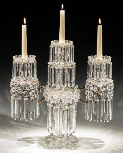  Hancock Rixon AN ELABORATE REGENCY THREE LIGHT CANDELABRA ATTRIBUTED TO HANCOCK RIXION