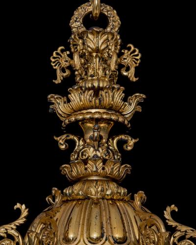  Handcock Rixion A EXCEPTIONAL GILT BRONZE GEORGE IV CHANDELIER ATTRIBUTED TO HANDCOCK RIXION