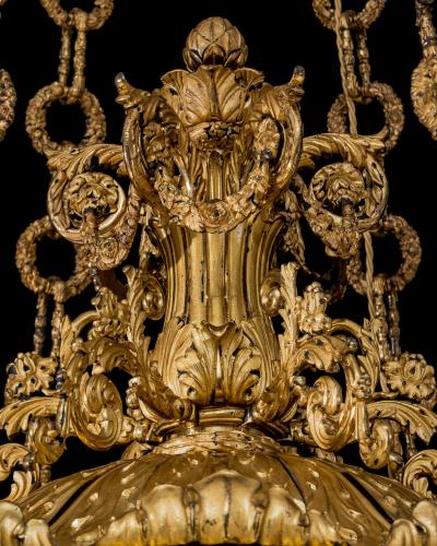  Handcock Rixion A EXCEPTIONAL GILT BRONZE GEORGE IV CHANDELIER ATTRIBUTED TO HANDCOCK RIXION