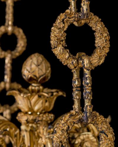  Handcock Rixion A EXCEPTIONAL GILT BRONZE GEORGE IV CHANDELIER ATTRIBUTED TO HANDCOCK RIXION