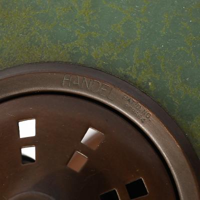  Handel Co Acid Etched Table Lamp with Oil Rubbed Bronze Base signed Handel