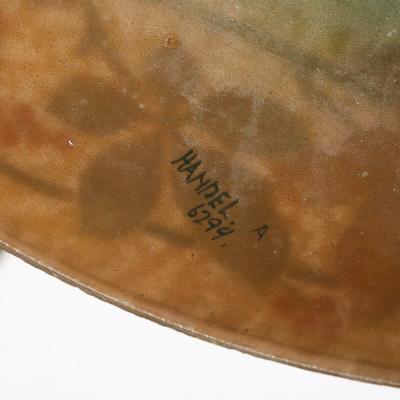  Handel Co Acid Etched Table Lamp with Oil Rubbed Bronze Base signed Handel