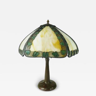  Handel Co Handel Filigree Panel Lamp w Handed Bronze Base