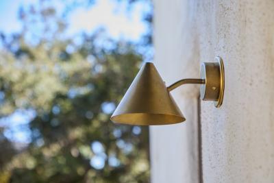  Hans Agne Jakobsson Hans Agne Jakobsson Mini Tratten Raw Brass Outdoor Sconce