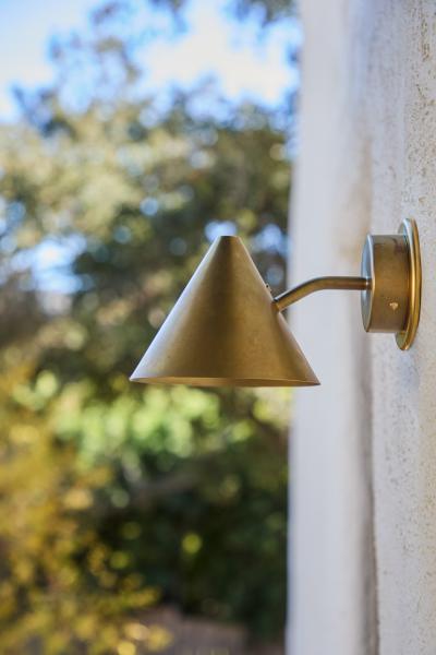  Hans Agne Jakobsson Hans Agne Jakobsson Mini Tratten Raw Brass Outdoor Sconce