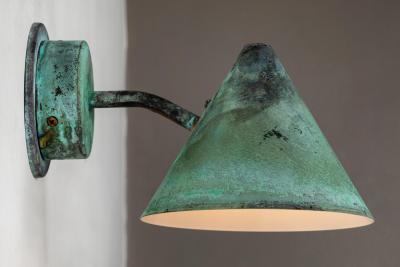  Hans Agne Jakobsson Hans Agne Jakobsson Mini Tratten Verdigris Patinated Outdoor Sconce