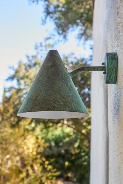  Hans Agne Jakobsson Hans Agne Jakobsson Tratten Verdigris Patinated Outdoor Sconce
