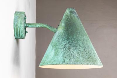  Hans Agne Jakobsson Hans Agne Jakobsson Tratten Verdigris Patinated Outdoor Sconce