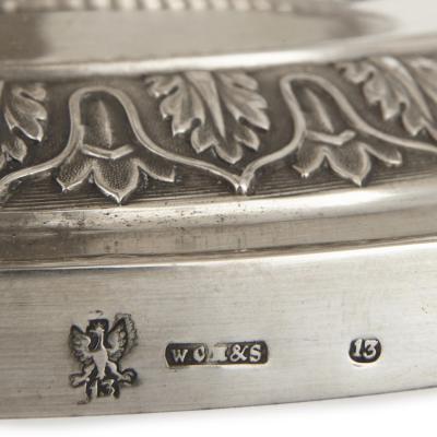  Hans G Dellevie Wilhelm C Hessenberg German empire period seven piece silver candelabra set