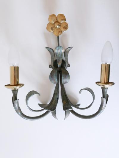  Hans M ller Set of Two Brass Metal Flush Mount or Sconces by Hans M ller Germany 1970s