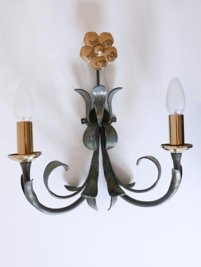  Hans M ller Set of Two Brass Metal Flush Mount or Sconces by Hans M ller Germany 1970s