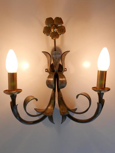  Hans M ller Set of Two Brass Metal Flush Mount or Sconces by Hans M ller Germany 1970s