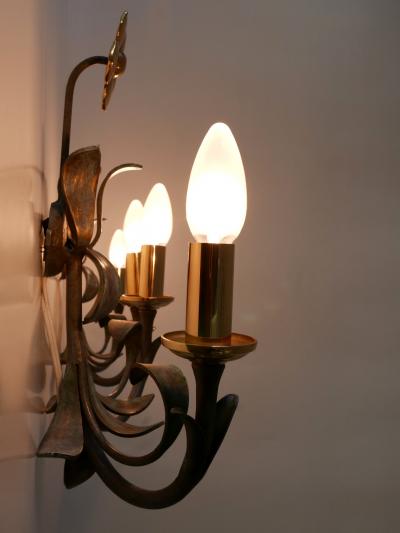  Hans M ller Set of Two Brass Metal Flush Mount or Sconces by Hans M ller Germany 1970s