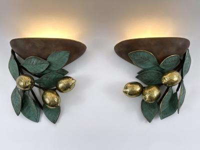  Hans M ller Set of Two Rare Amazing Mid Century Brass Lemon Sconces by Hans M ller 1970s