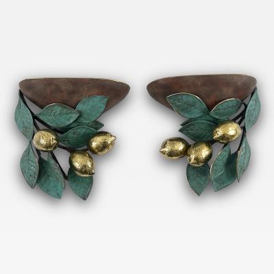  Hans M ller Set of Two Rare Amazing Mid Century Brass Lemon Sconces by Hans M ller 1970s