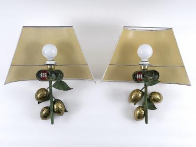  Hans M ller Set of Two Rare Large Mid Century Brass Lemon Sconces by Hans M ller 1970s