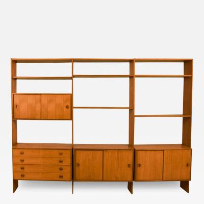  Hansen Guldborg Mid Century Danish Teak Hansen Guldborg Wall Unit Bookcase Cabinet