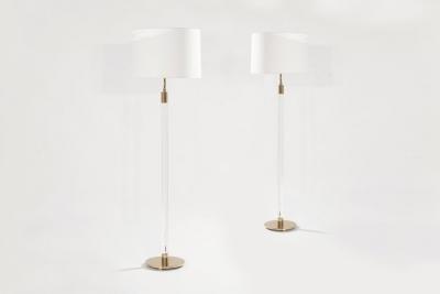  Hansen Lighting Co Glass Rod Floor Lamps by Hansen Lighting Co New York 1970s