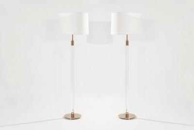  Hansen Lighting Co Glass Rod Floor Lamps by Hansen Lighting Co New York 1970s
