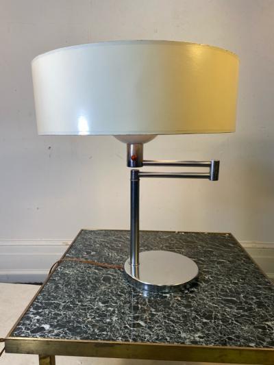  Hansen Lighting Co HANSEN CHROME SWING ARM TABLE LAMP