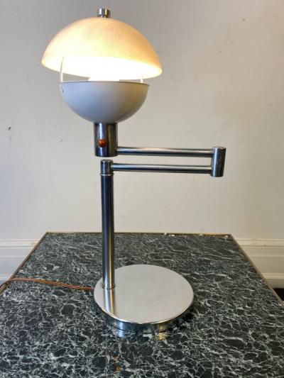  Hansen Lighting Co HANSEN CHROME SWING ARM TABLE LAMP