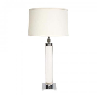  Hansen Lighting Co Hansen Lamp Acrylic Nickel Chrome Signed