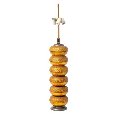  Hansen Lighting Co Hansen Lamp Textured Gilt Metal and Painted Wood