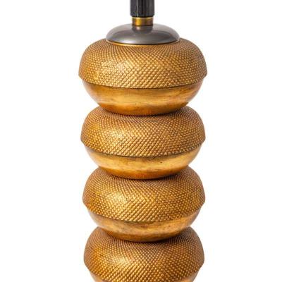  Hansen Lighting Co Hansen Lamp Textured Gilt Metal and Painted Wood