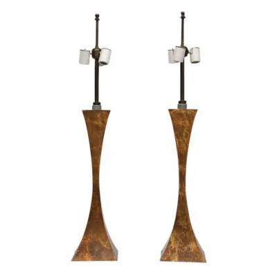  Hansen Lighting Co Hansen New York Gilt Metal Table Lamps